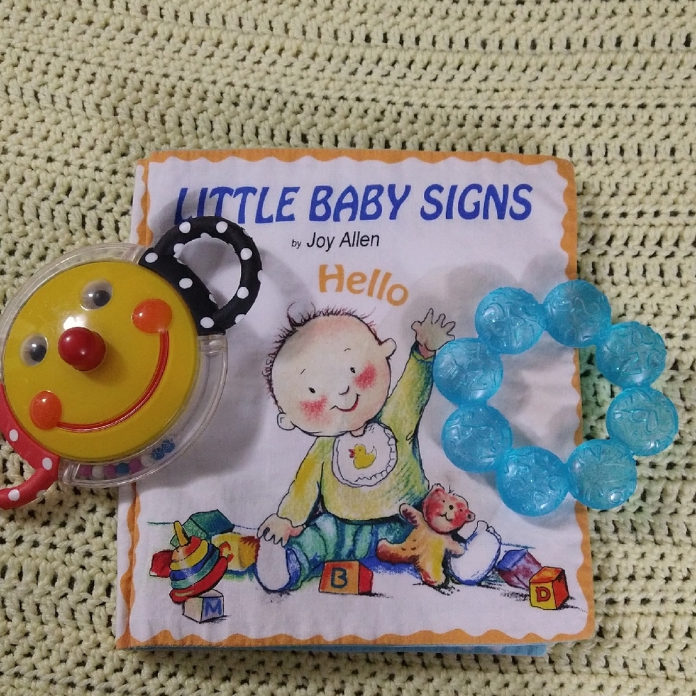 Little Baby Sign Language Cloth Book, Teether & Rattle